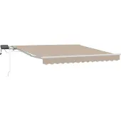 Syfax Einziehbare Markise Beige 300 x 250 cm Stoff und Stahl