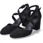 Tamaris Damen Spangenpumps/ Riemchenpumps/ Pumps Schwarz Textil Größe: 40