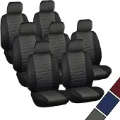 Woltu Sitzbezüge Auto Einzelsitzbezug universal Größe, 7er Set, schwarz/grau