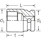 Stahlwille 23010011, Steckschlüsselbuchse, Schwarz, 2 Kopf/Köpfe, 1/2", Metrisch, 11 mm