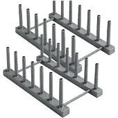 Edibazzar Grauer Tellerabtropfständer, Aufbewahrungsorganizer, 2er-Set