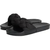 Tommy Hilfiger Braided Nylon Damenschuhe Pantoletten Schwarz Freizeit