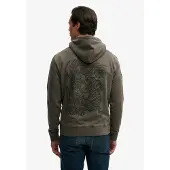 Superdry für Herren. M2014485A Dunkelgraues Tokyo Narrative Loose Hood Kapuzensweatshirt (L), Lässig, Baumwolle