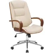 Mendler Bürostuhl HLO-CP171 walnuss/creme