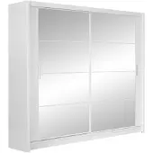 Masseno Schiebetürenschrank KAYN 160/215/61 cm 2-türig mit Spiegel Weiß