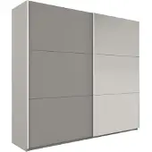 Masseno Schiebetürenschrank IVERN 225/215/65 cm 2-türig mit Spiegel Grau
