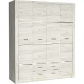 Masseno Drehtürenschrank ZERI 178/214/58 cm 4-türig Eiche Bianco