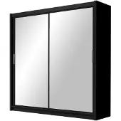 Masseno Schiebetürenschrank NAMI 160/215/61 cm 2-türig mit Spiegel Schwarz