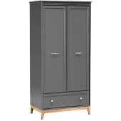 Masseno Drehtürenschrank SUOLO 92/193/54,5 cm 2-türig Grau