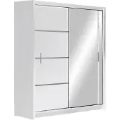Masseno Schiebetürenschrank NASUS 150/215/61 cm 2-türig mit Spiegel Weiß