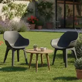 Dmora Oakahalla – Outdoor-Stuhl, Anthrazit, 2 Stühle Italy