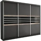 Masseno Schiebetürenschrank RIVEN 250/215/61 cm 3-türig Braun