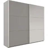 Masseno Schiebetürenschrank IVERN 151/215/65 cm 2-türig mit Spiegel Grau