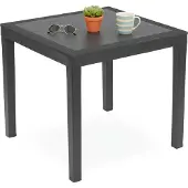 Dmora Frostproof - Gartentisch, 78x78x73h cm Anthrazit, 4 Plätze Italy