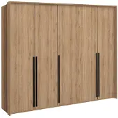 Masseno Drehtürenschrank AZIR 255/217/65 cm 4-türig Eichefarben