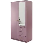 Masseno Drehtürenschrank GALIO 100/200/57,5 cm 2-türig mit Spiegel Violett