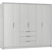 Masseno Drehtürenschrank SHACO 255/217/65 cm 6-türig Weiß