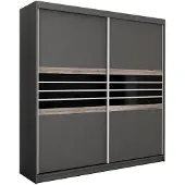 Masseno Schiebetürenschrank RIVEN 203/215/61 cm 2-türig Braun