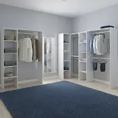 Dmora Comano - Großer Kleiderschrank, 369x187 cm Weiß, 13 Ablagen