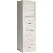 Masseno Drehtürenschrank ZERI 56/192/58 cm 1-türig Eiche Bianco