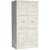 Masseno Drehtürenschrank ZERI 96/192/58 cm 2-türig Eiche Bianco