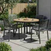 Dmora Hero - Stuhl für draußen, Anthrazit, 4 Stühle Italy