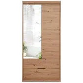Masseno Drehtürenschrank AKALI 103/213/60 cm 2-türig mit Spiegel Eiche Artisan