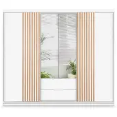 Masseno Schiebetürenschrank AKALI 250/213/60 cm 4-türig mit Spiegel Weiß