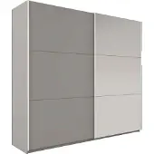 Masseno Schiebetürenschrank IVERN 200/215/65 cm 2-türig mit Spiegel Grau