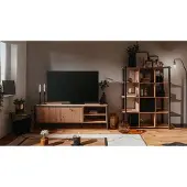 Finori Wohnwand Set Denton Artisan Oak anthrazit Regal TV Board
