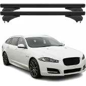 Menabo Dachträger für Jaguar XF X250 Sportbrake 2008-2015 Aluminium Schwarz 2tlg