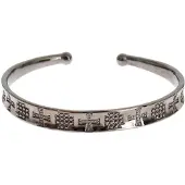 Nialaya Graues Rhodium 925 Silber Armreif
