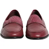 Dolce&Gabbana burgunderfarbene lederne formelle Slipper
