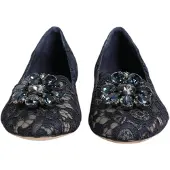 Dolce&Gabbana Blue Taormina Spitze Kristalle Ballerinas