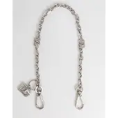 Dolce&Gabbana Silberfarbener Messing DG Logo Detail Kette Herren Halskette