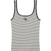Calvin Klein Jeans Striped Monologo Scoop Nk Rib ärmelloses T-shirt
