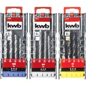 Kwb Bohrerkassettenset 3tlg. für Metall, Holz, Stein je 5 Bohrer