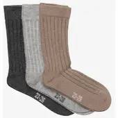 Minymo Wool Socks - rib 3-pack grey melange (123) 31\\34