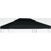 Markenlos Pavillon-Dachplane mit Kaminabzug 310 g/m² 4x3 m Anthrazit