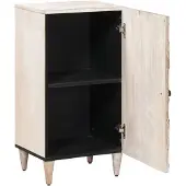 vidaXL Sideboard mit Speicher Weiß 40 x 33,5 x 75 cm Massivholz Mango