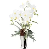 Creativ Green künstliche Pflanze Phalaenopsisgesteck in Keramikvase, 70 cm, weiß