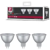 Paulmann LED-Leuchtmittel "3er Set 450lm 2700K 36 chrom 12V", Energieeffizienz: G, grau (chromfarben), L:4,8cm Ø:5cm, Leuchtmittel, LED-Leuchtmittel