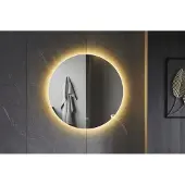 Quality Heating Spiegel rund 80 cm rahmenlos, rundum LED-Beleuchtung und Antikondensation