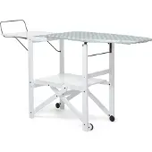 Foppapedretti Asso, Bügelbrett in Originalgröße, Aluminium, Baumwolle, Polyester, Dampfbügeleisen, Schwarz, Weiß, Einfarbig, Grau, Weiß