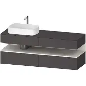 Duravit Qatego Konsolenwaschtischunterbau, 2 Auszüge, 2 Schubkästen, Ausschnitt links, 1600x550x600mm, Nische Weiß Supermatt, QA4777084490010