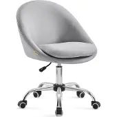 Songmics Bürostuhl, Drehstuhl, höhenverstellbar, Grau, geeignet für Büro oder Zuhause