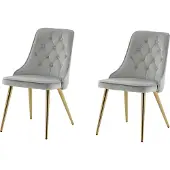 Venture Home Stuhl Velvet Deluxe Grau 2er-Pack