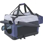 Nobby Traveller PLUS, Weicher Haustierträger, Handtasche zum Tragen von Haustieren, Hund, Ober- & Vorderseitenbefüllung, Schwarz, Blau, Einfarbig