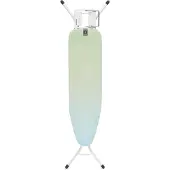 Brabantia 242861, Bügelbrett in Originalgröße, Baumwolle, Dampfbügeleisen, Weiß, Einfarbig, Blau, Grün