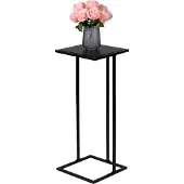 Arti Casa Beistelltisch - Metall und MDF - 75 x 33 x 33 CM - Nachttisch - Pflanzentisch - Laptop-Tisch - Industrie-Look - Schwarz
